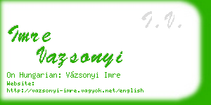 imre vazsonyi business card